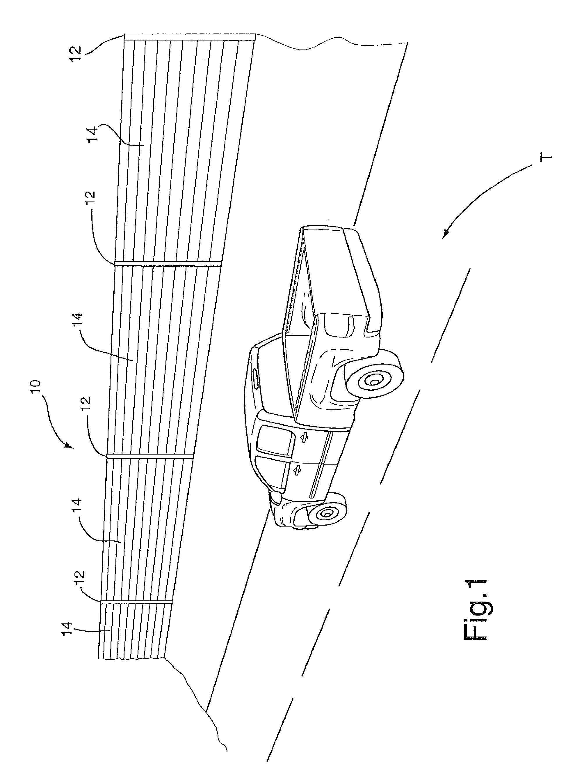 Highway noise barrier