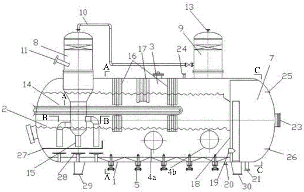 A foamy crude oil three-phase separator