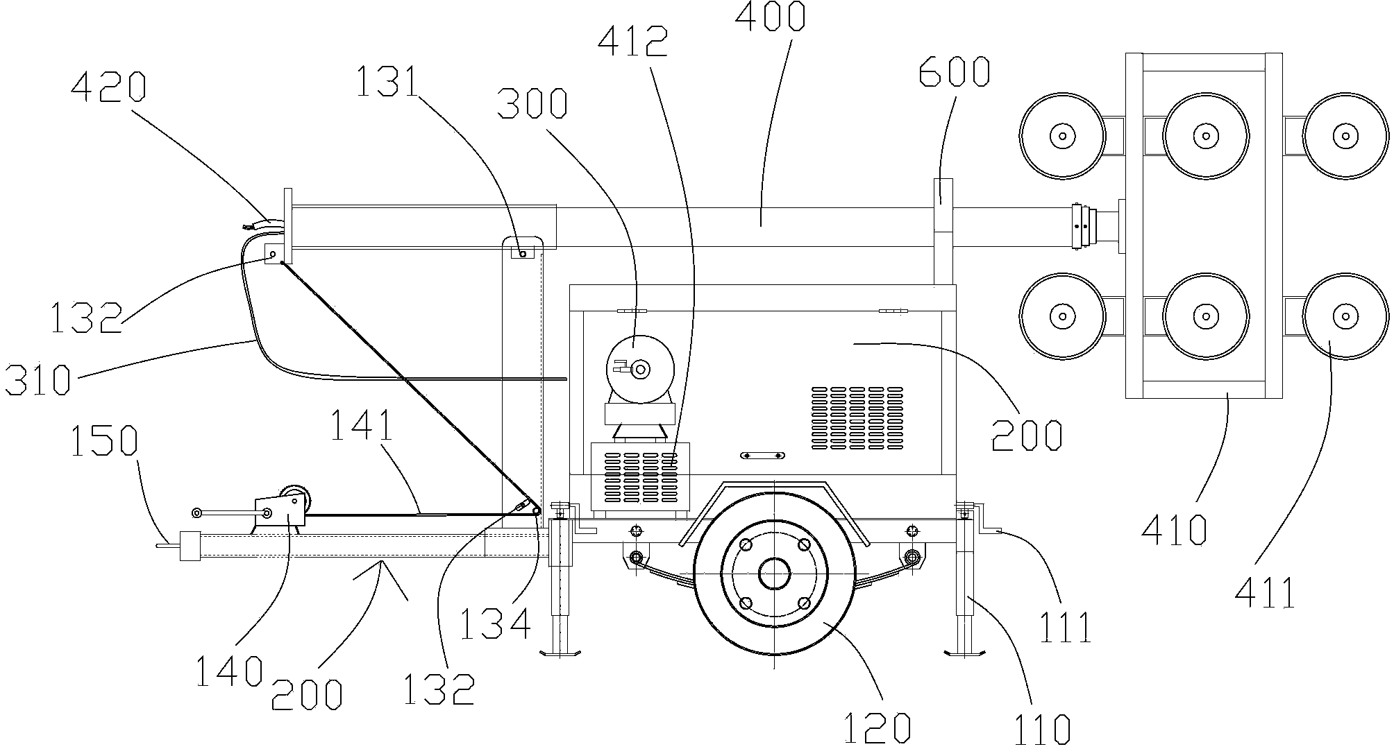 Pneumatic lifting movable lighting light projection vehicle