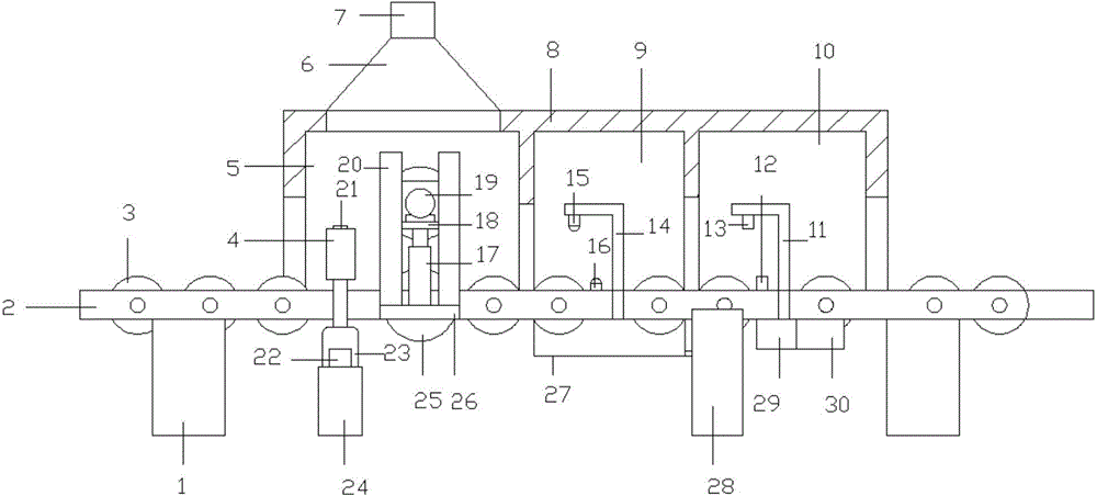 Modified section cleaning device