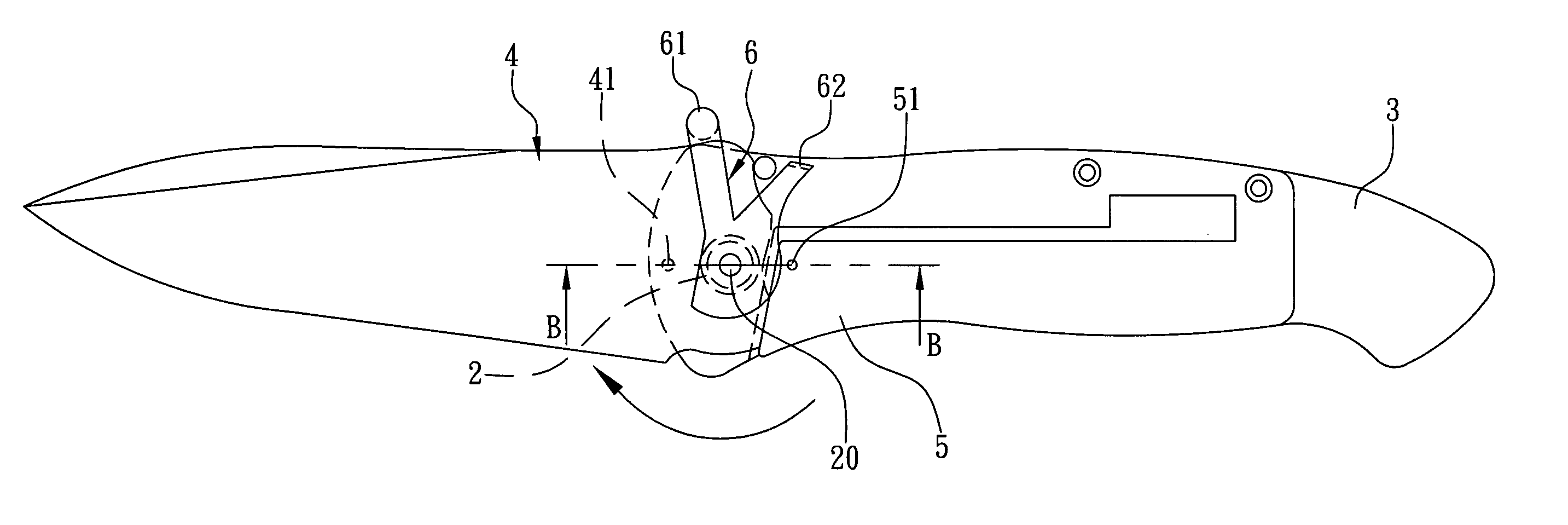 Foldable knife having switch element