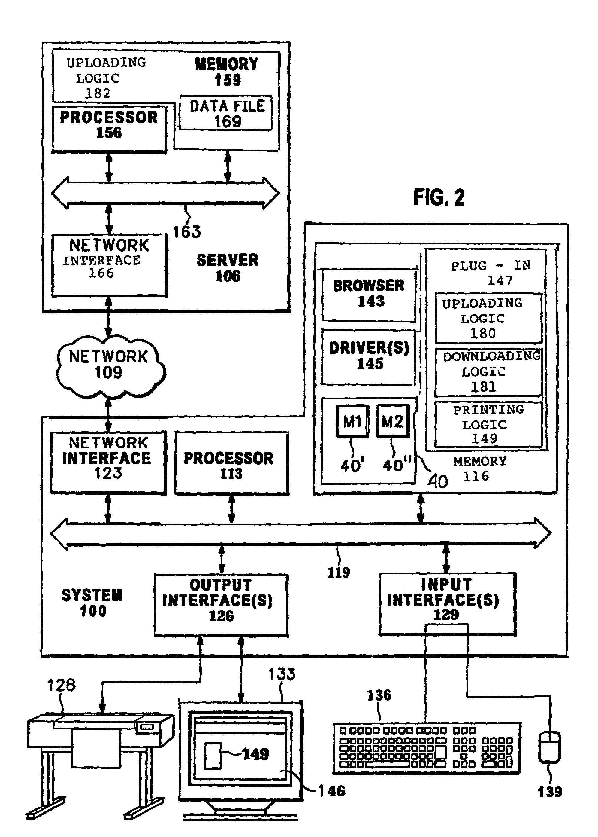 System and method for downloading and for printing data from an external content source