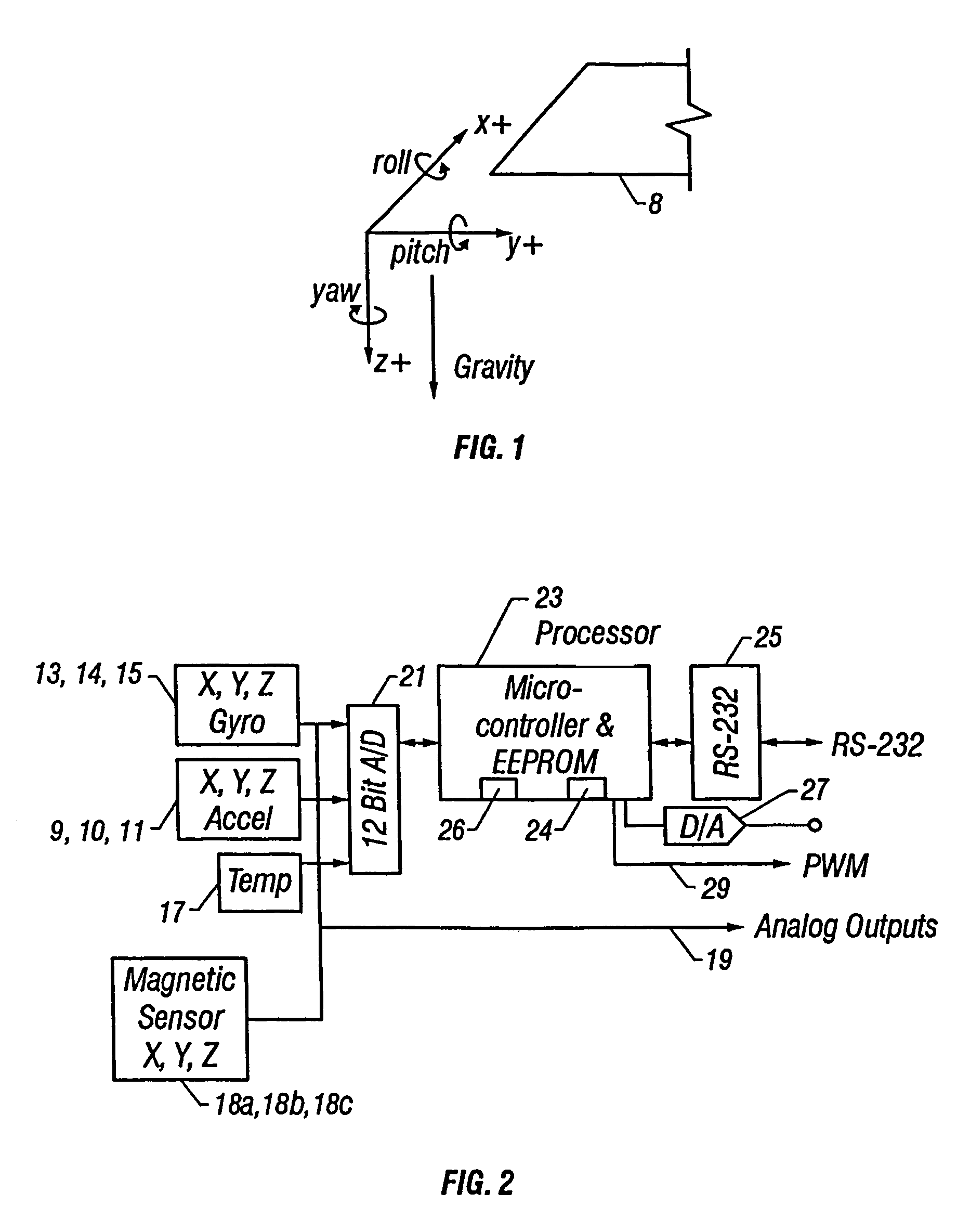 Dynamic attitude measurement method and apparatus