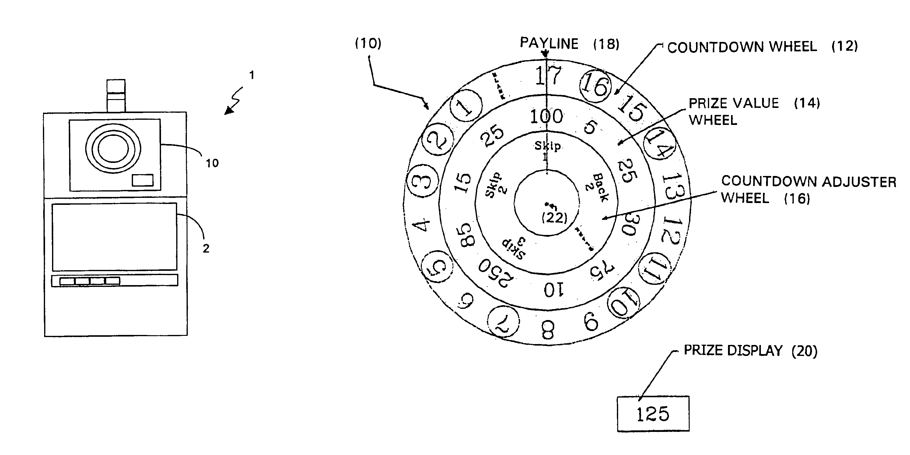 Countdown game for a gaming device