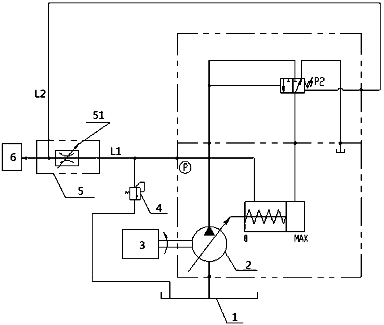 Variable pump hydraulic system, control method of variable pump hydraulic system, and crane