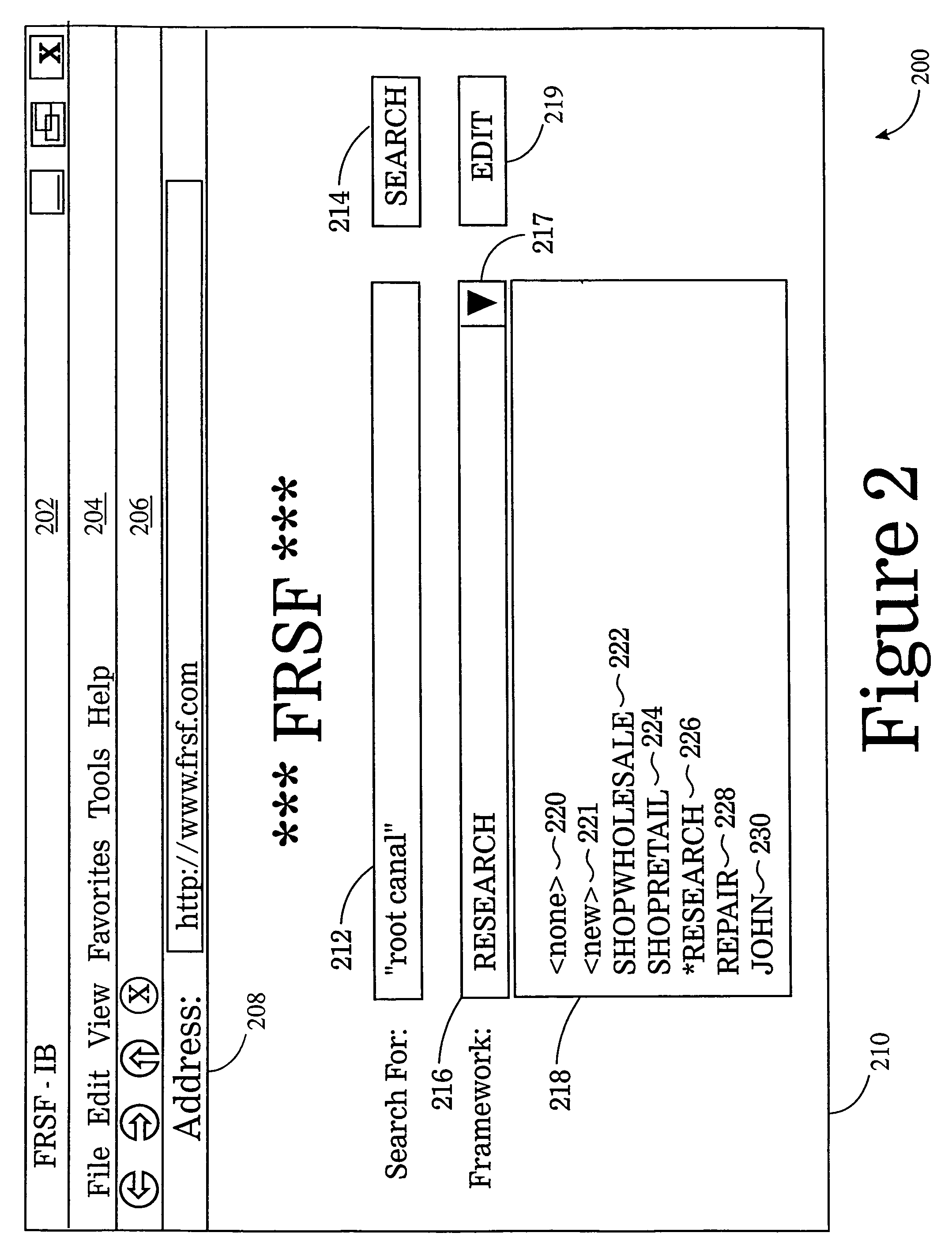 Framework reactive search facility