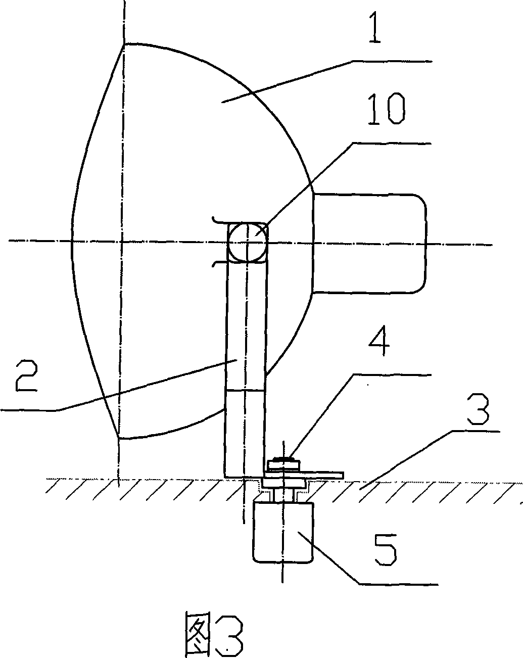 Rail facility engine hatch lamp device capable of automatic regulatiing irradiation angle followed by topographic form