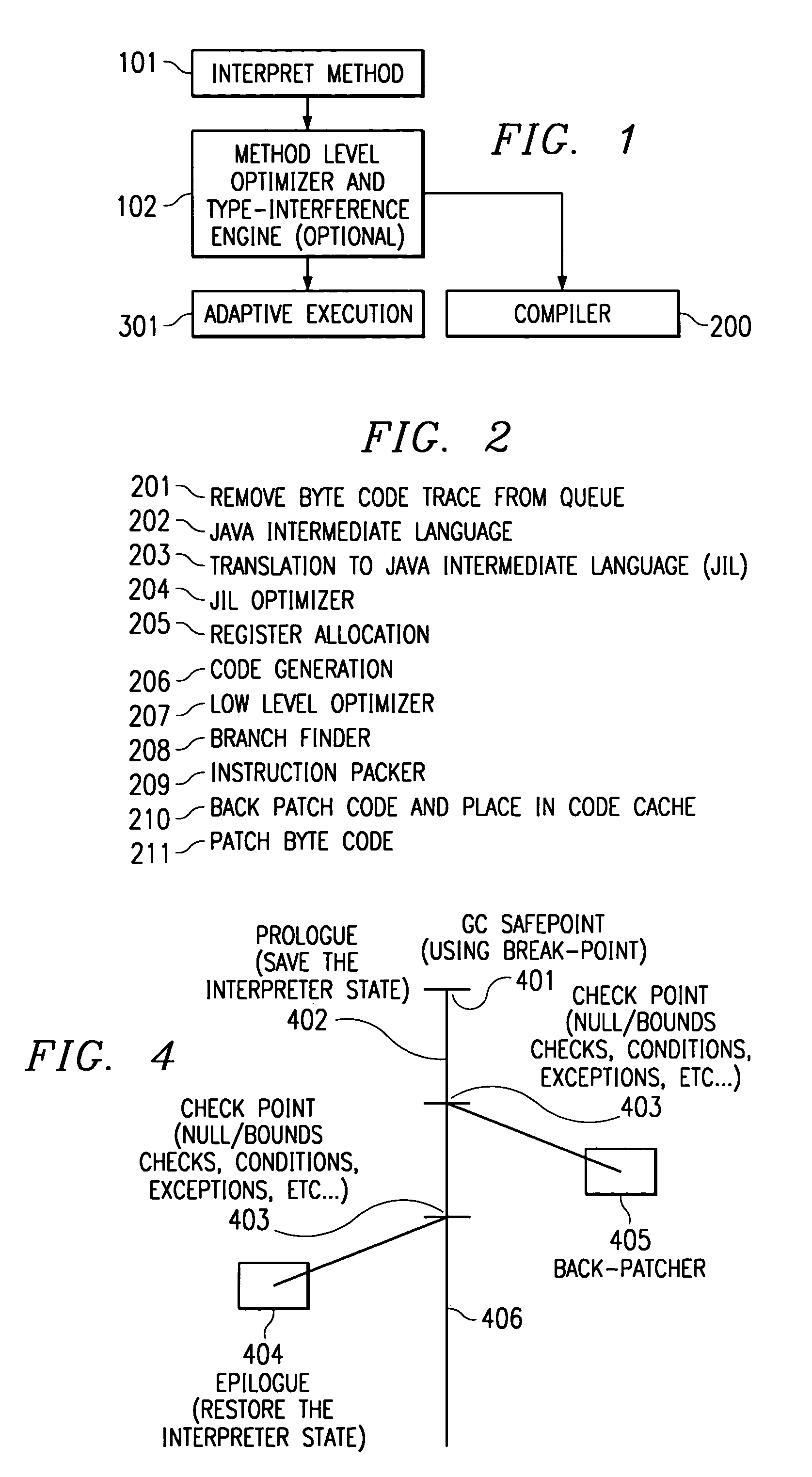 Method and apparatus for trace based adaptive run time compiler