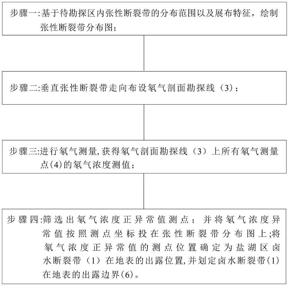 Salt lake deep brine zone exploration method based on radon gas indication