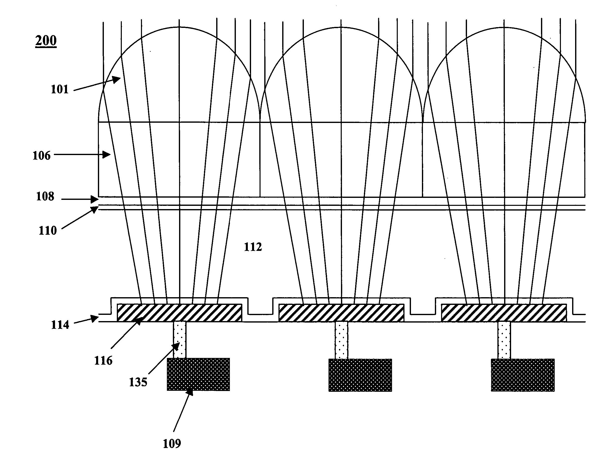 MOS or CMOS sensor with micro-lens array