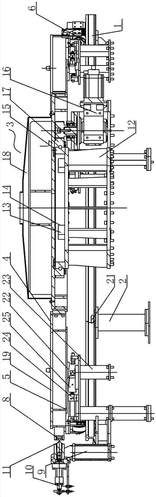 Driving working platform of sand shooting machine