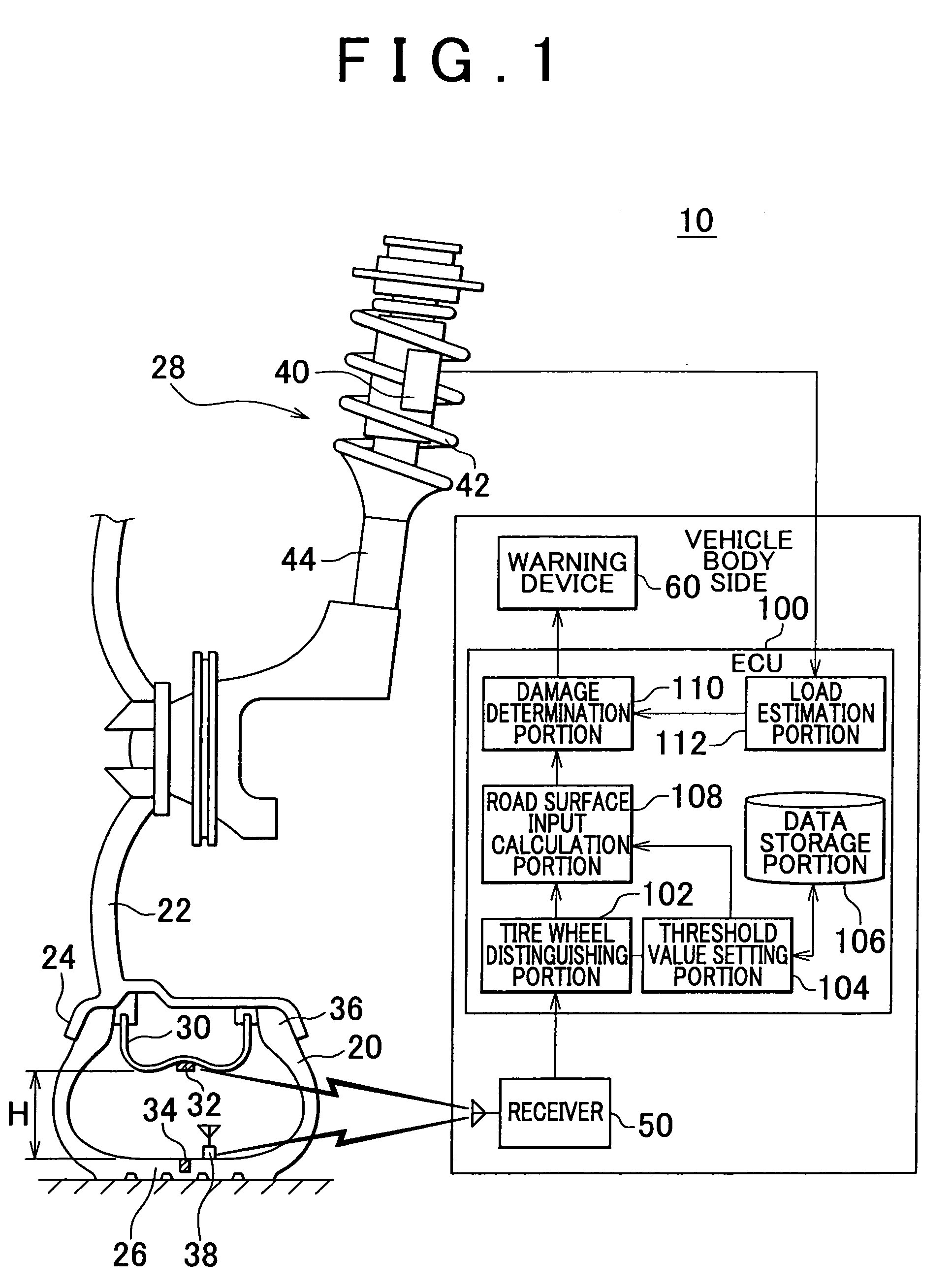 Vehicle wheel state monitoring device and method