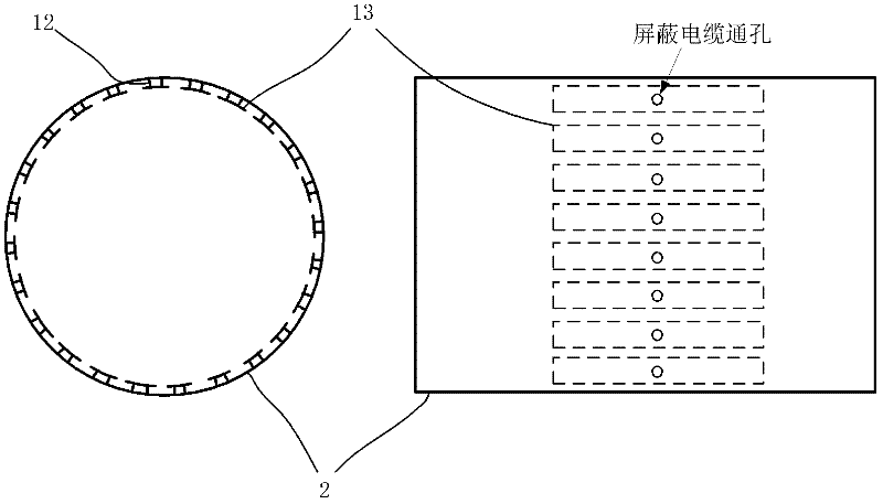 Split conductor ion flow space distribution measuring method and device