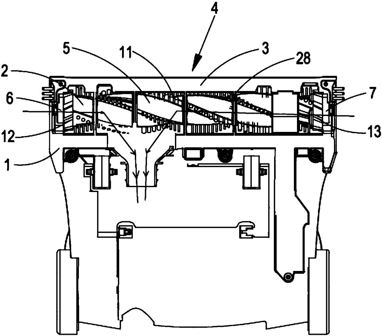 Floor brush for surface cleaning device