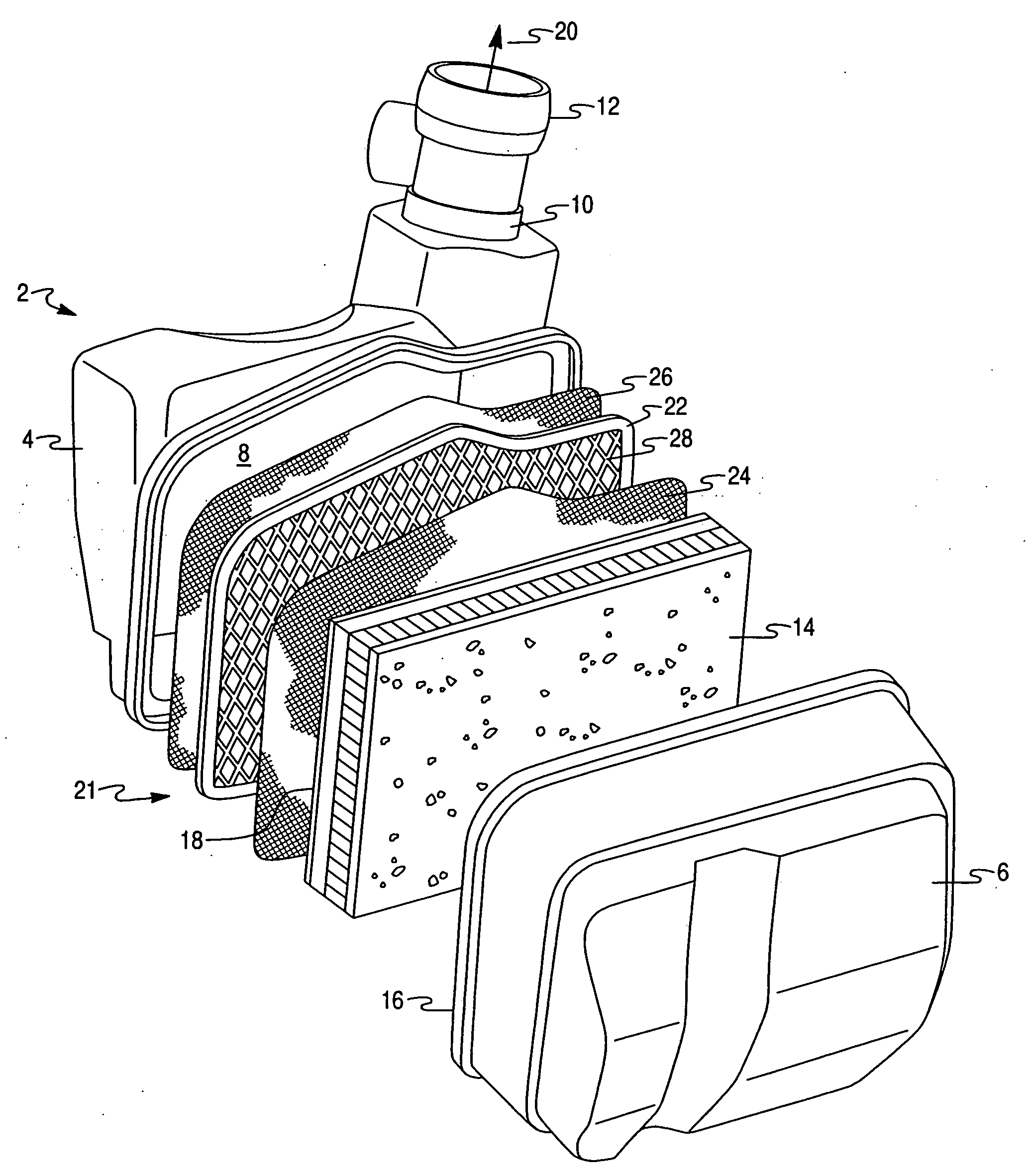 Coated screen adsorption unit for controlling evaporative hydrocarbon emissions