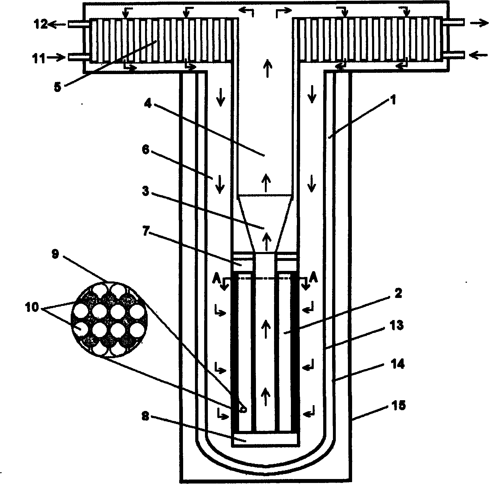 Method for automatically producing high-temperature nuclear energy for long term under any power