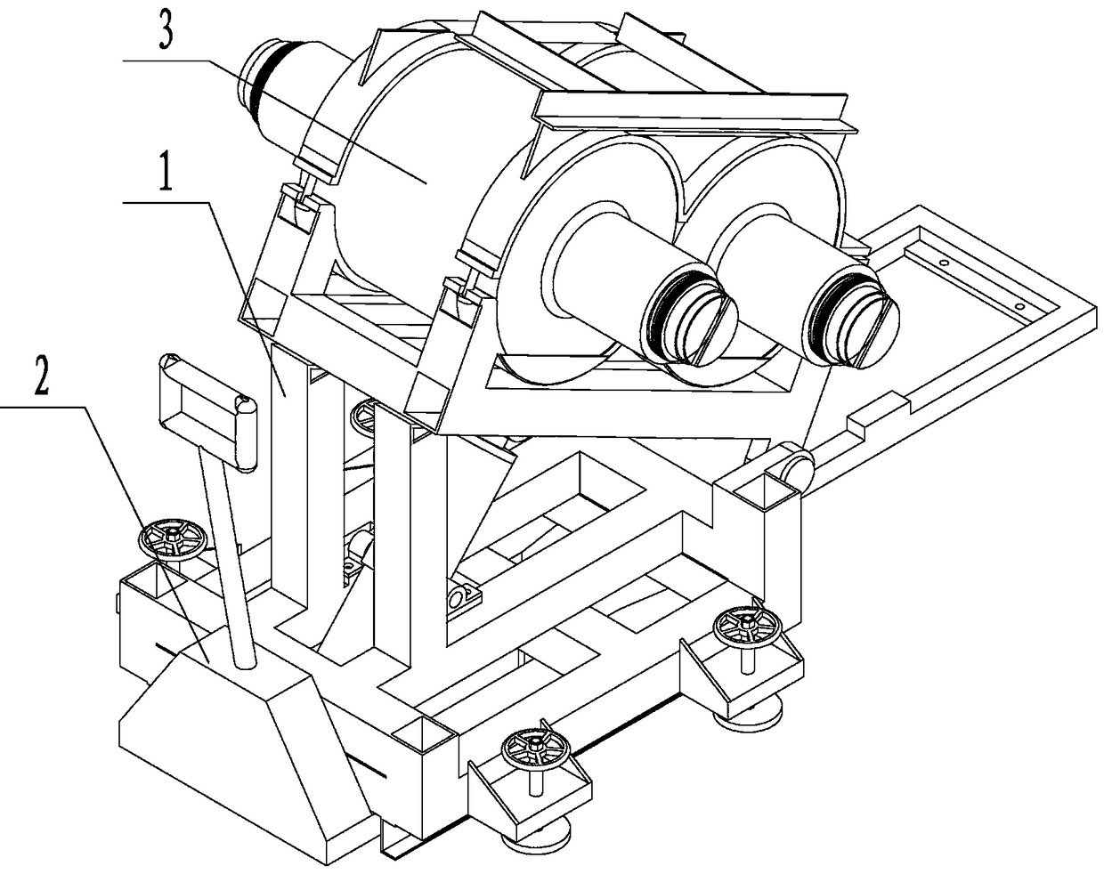 A battery pole sheet rolling equipment that facilitates roll removal