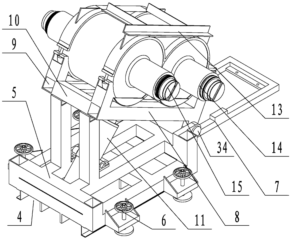 A battery pole sheet rolling equipment that facilitates roll removal