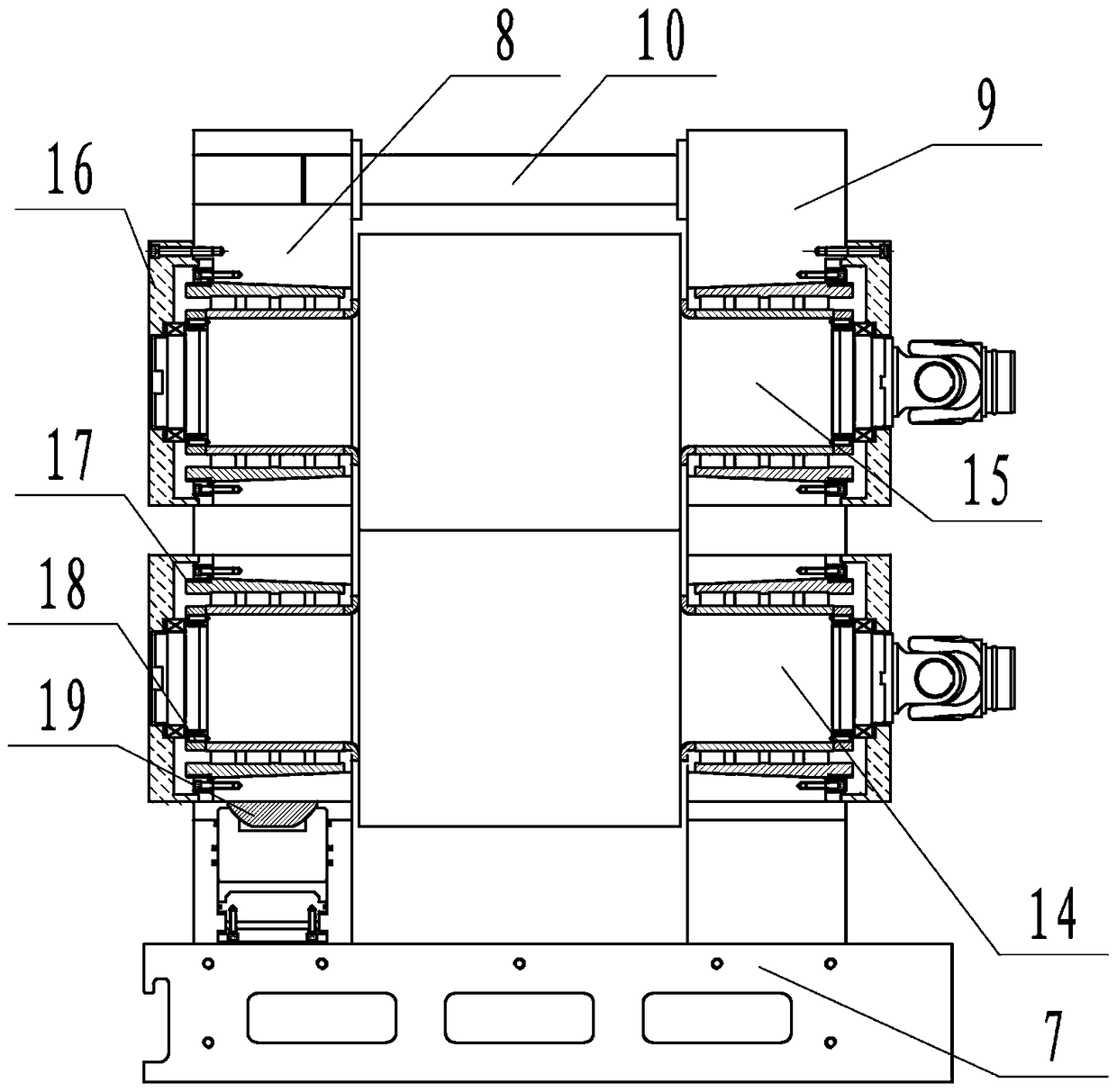 A battery pole sheet rolling equipment that facilitates roll removal