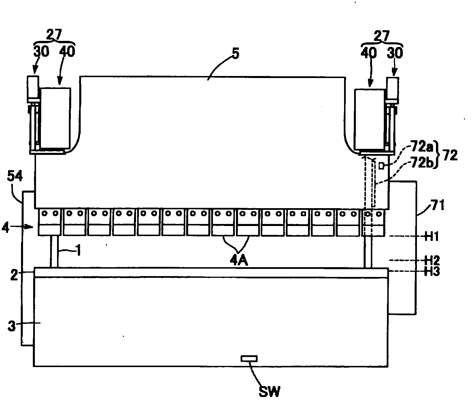 Flexibility rectification adjusting device of punching machine