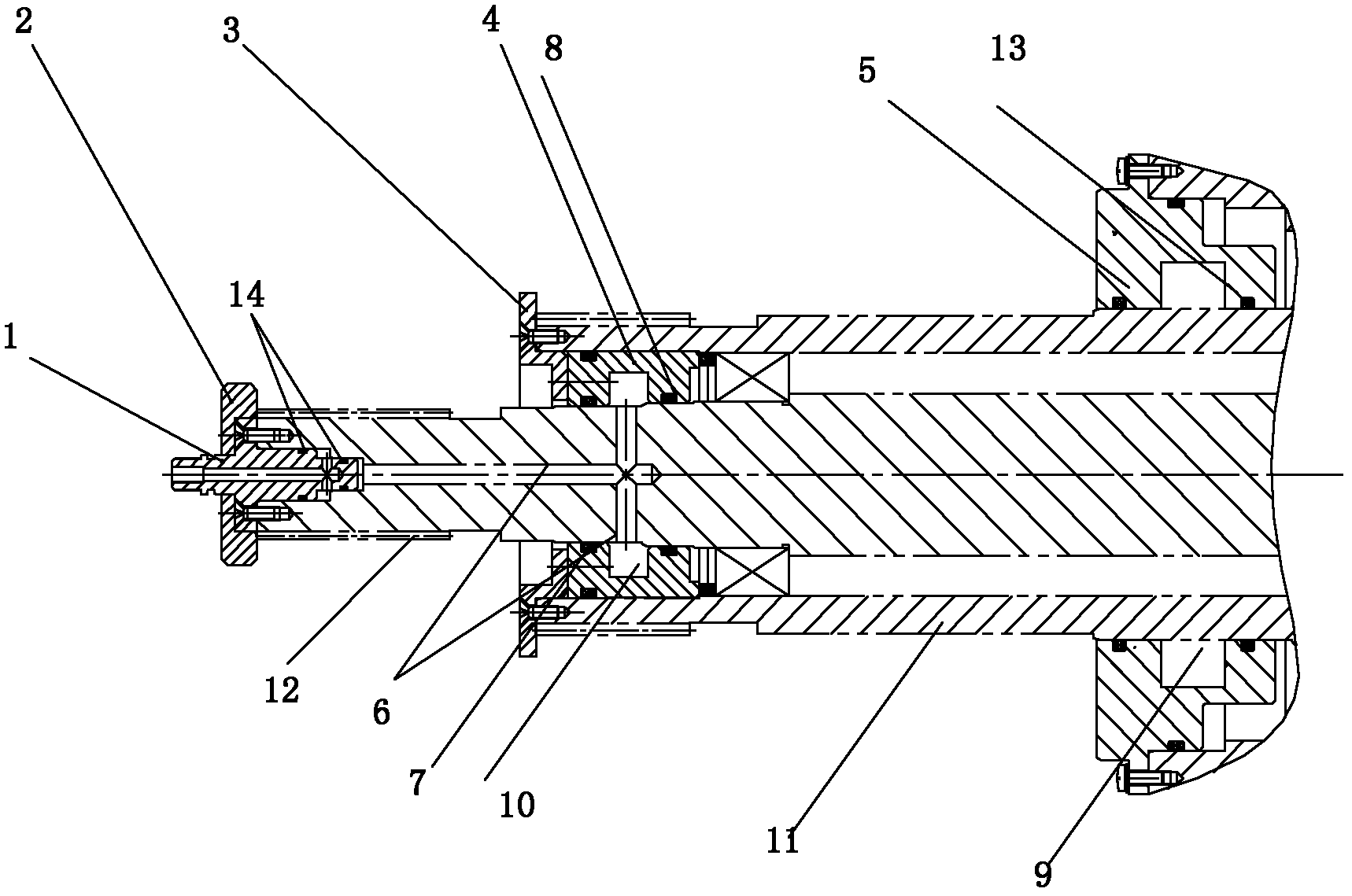 Dynamic sealing device for long-endurance watertight counter rotating motor