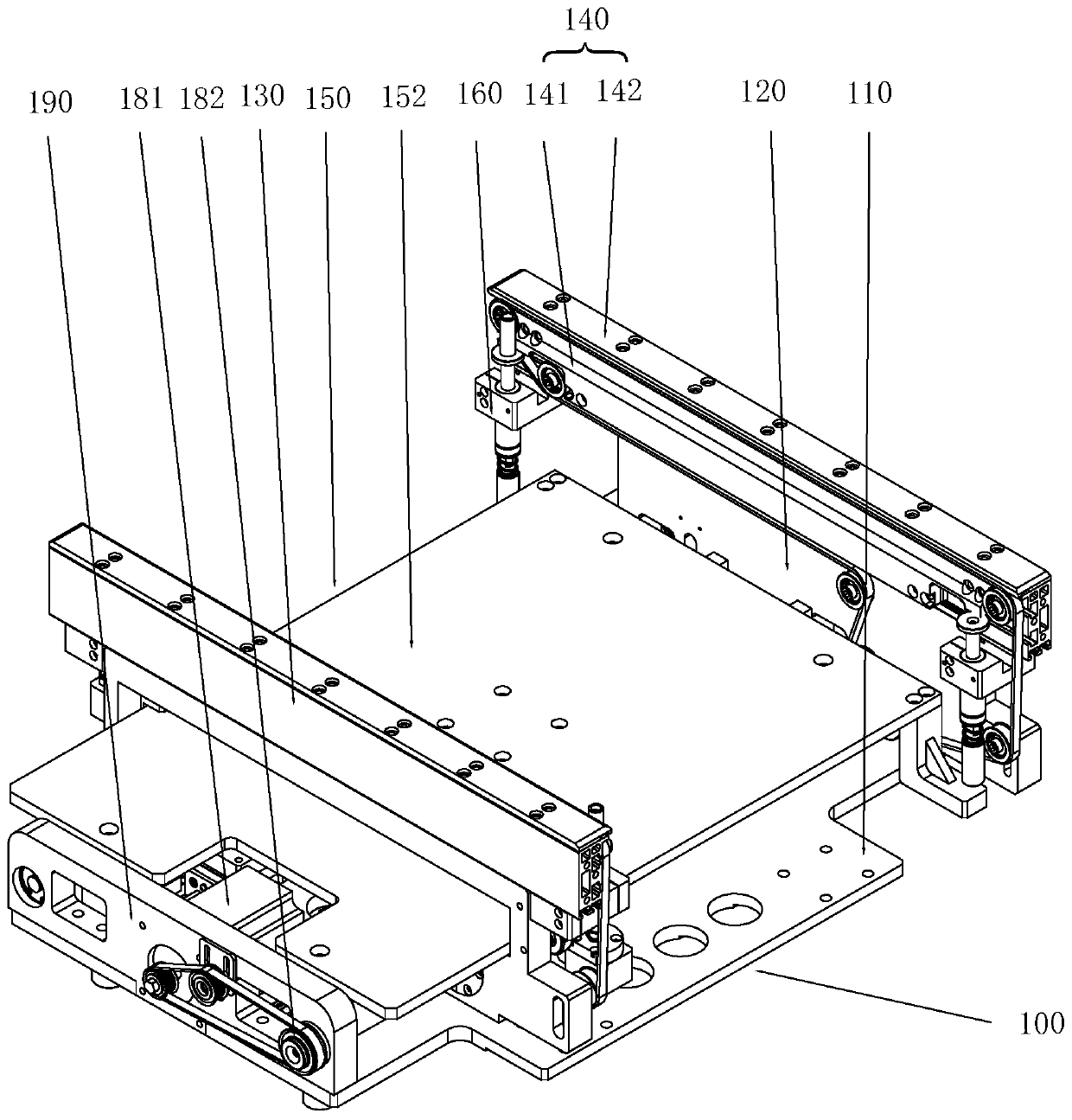 PCB conveying module and conveying device