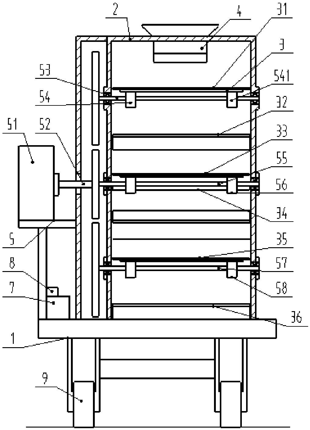 Novel classified sand screening machine for civil engineering