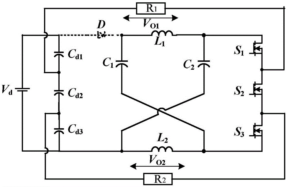 A double-output z-source half-bridge converter with three energy storage capacitors