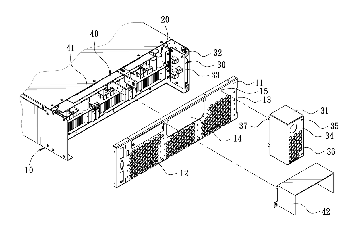 Structure of power input end and power output end of power supply device