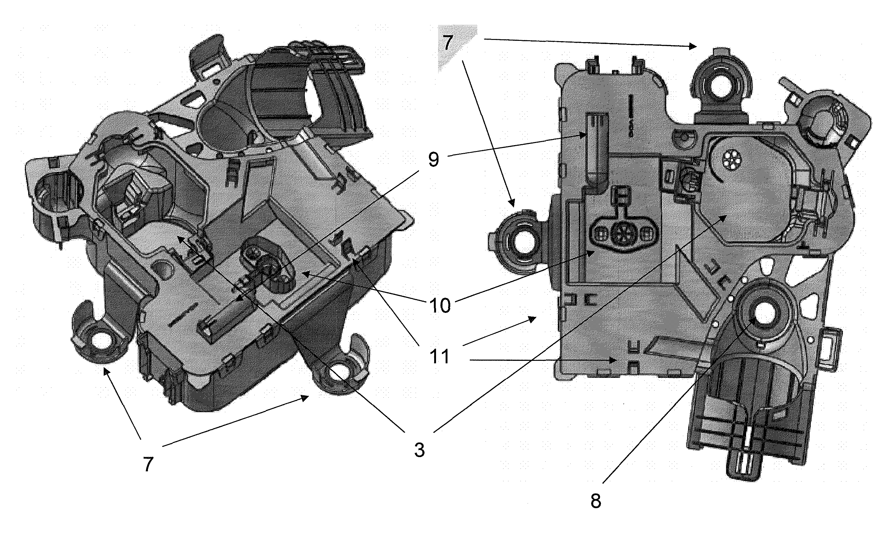 Process for manufacturing a plastic fuel tank equipped with a pump