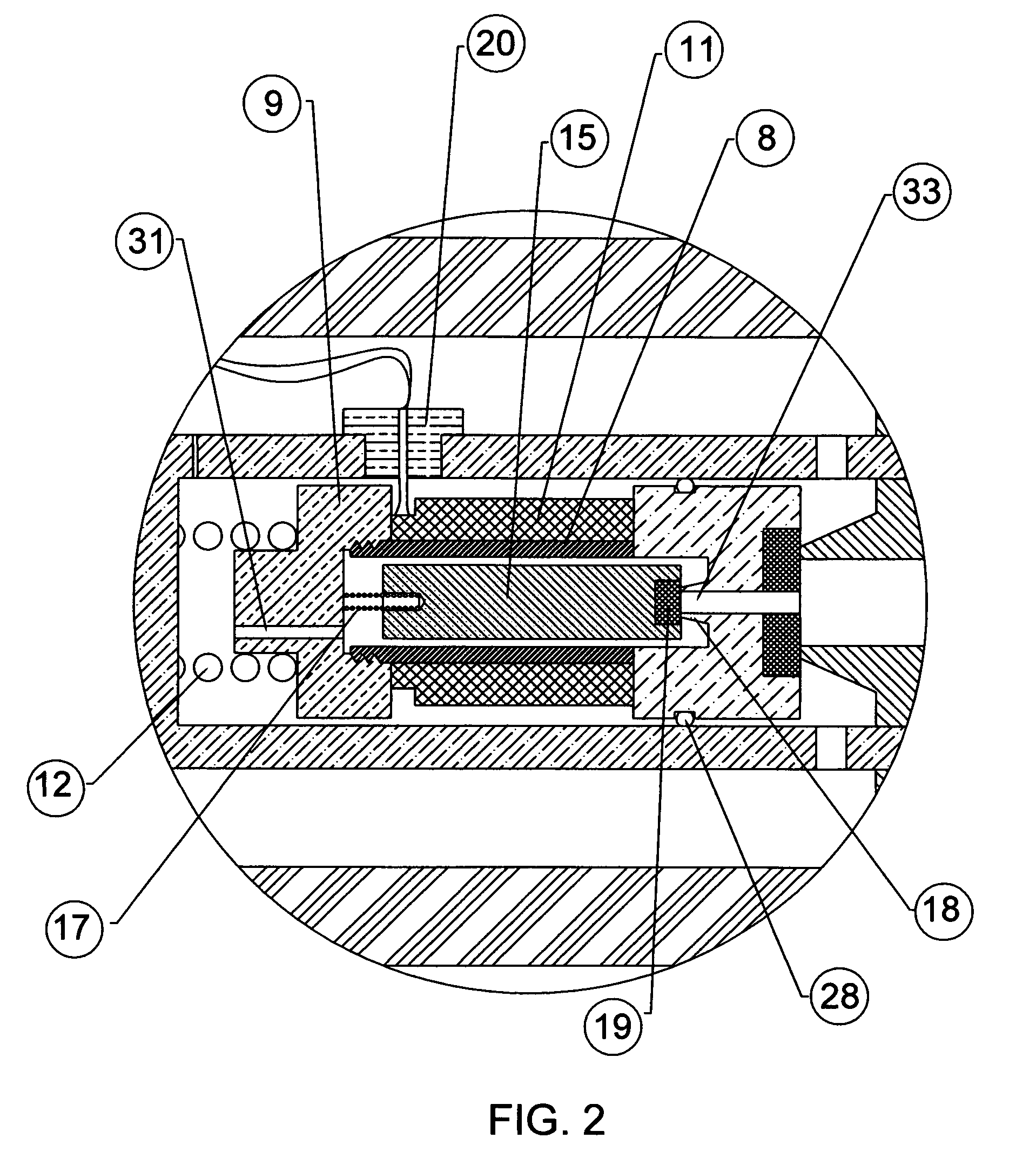 In-tube solenoid gas valve