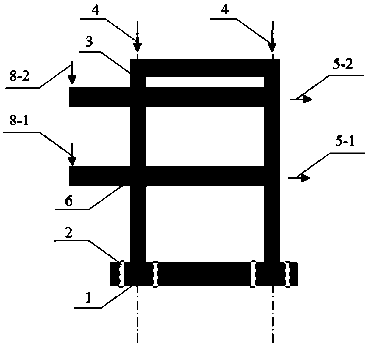 Test device for civil engineering frame structure