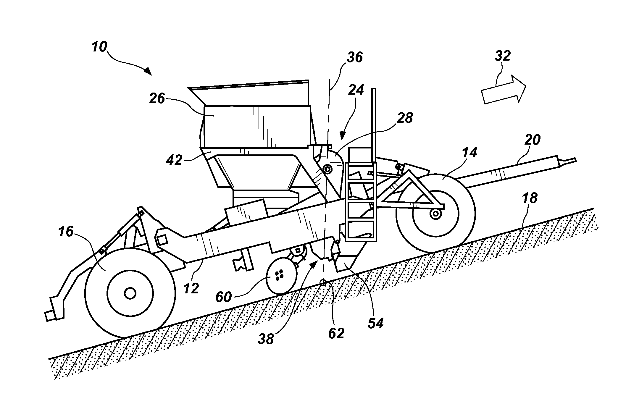 Hill-compensating planter and method