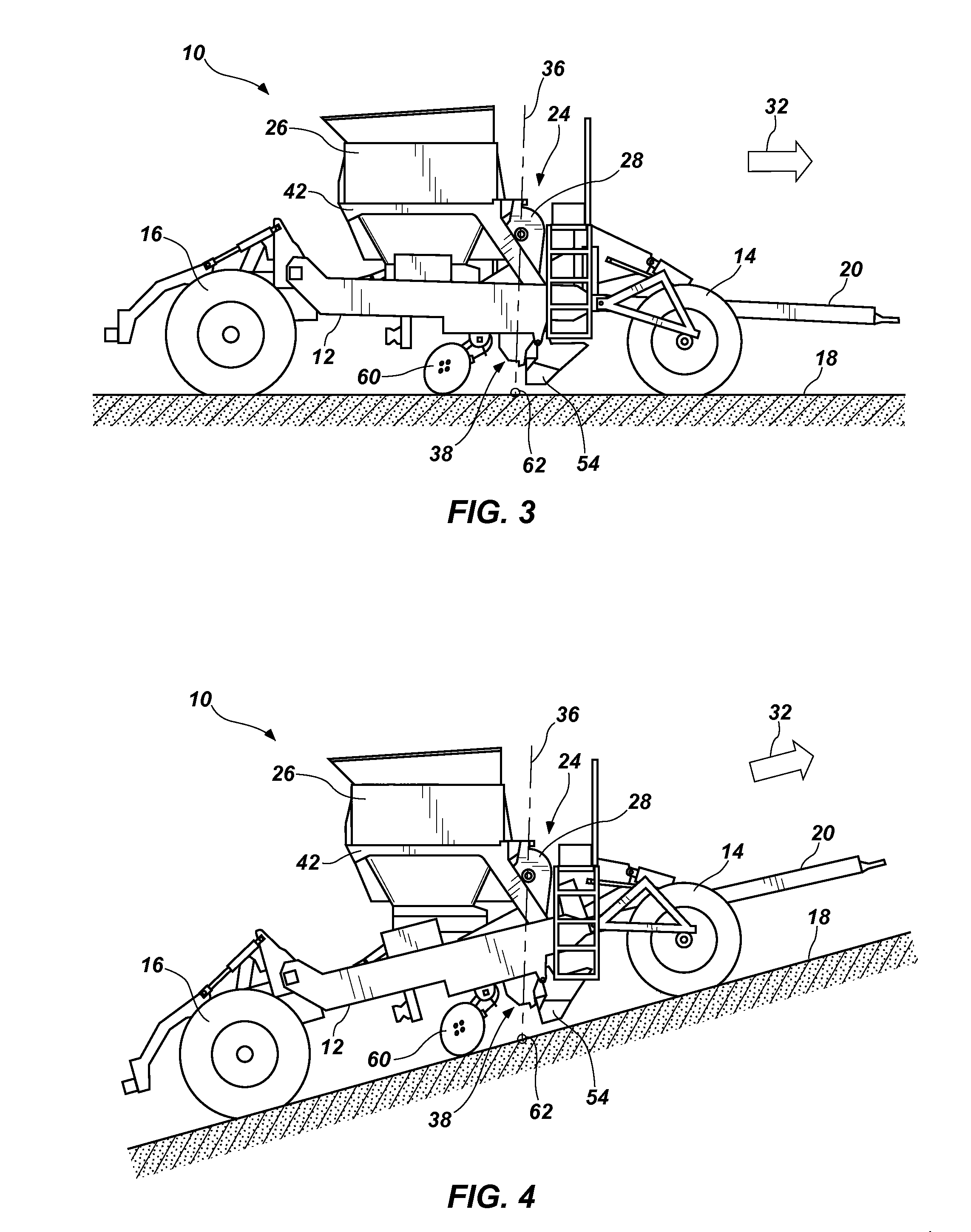 Hill-compensating planter and method