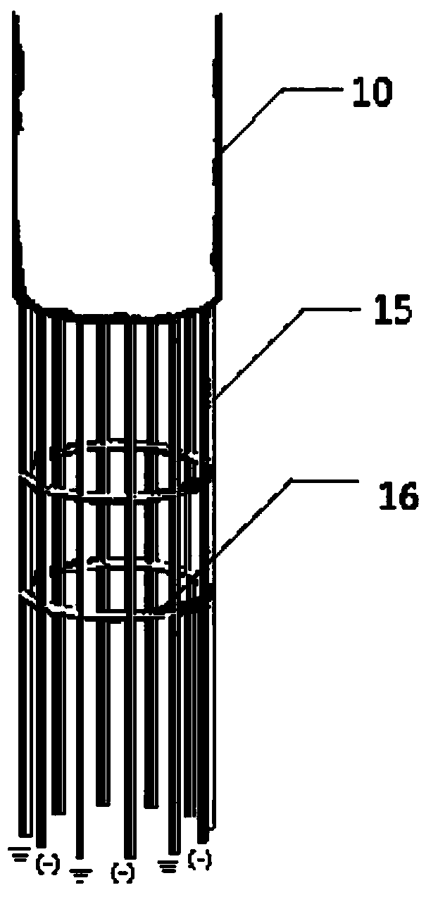 Electrostatically-enhanced electric-bag compound dust remover