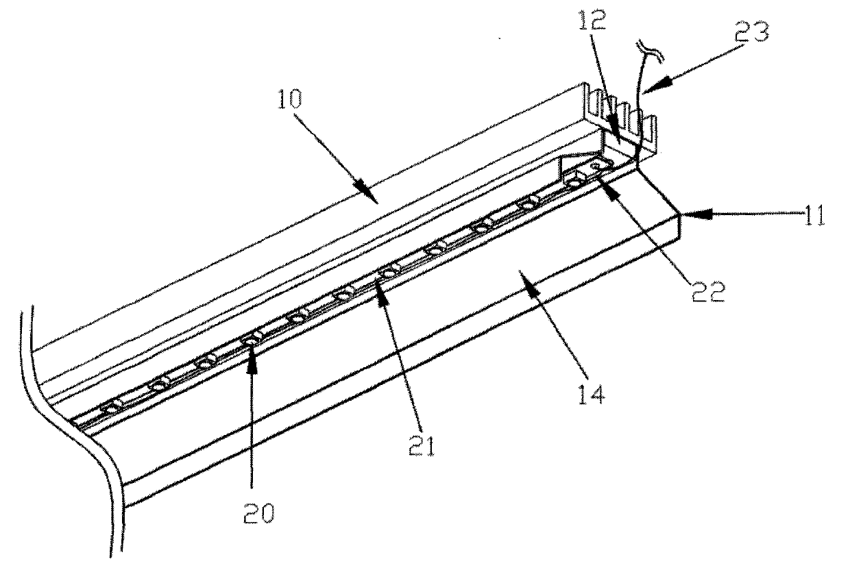 Fixed LED (Light Emitting Diode) lamp device