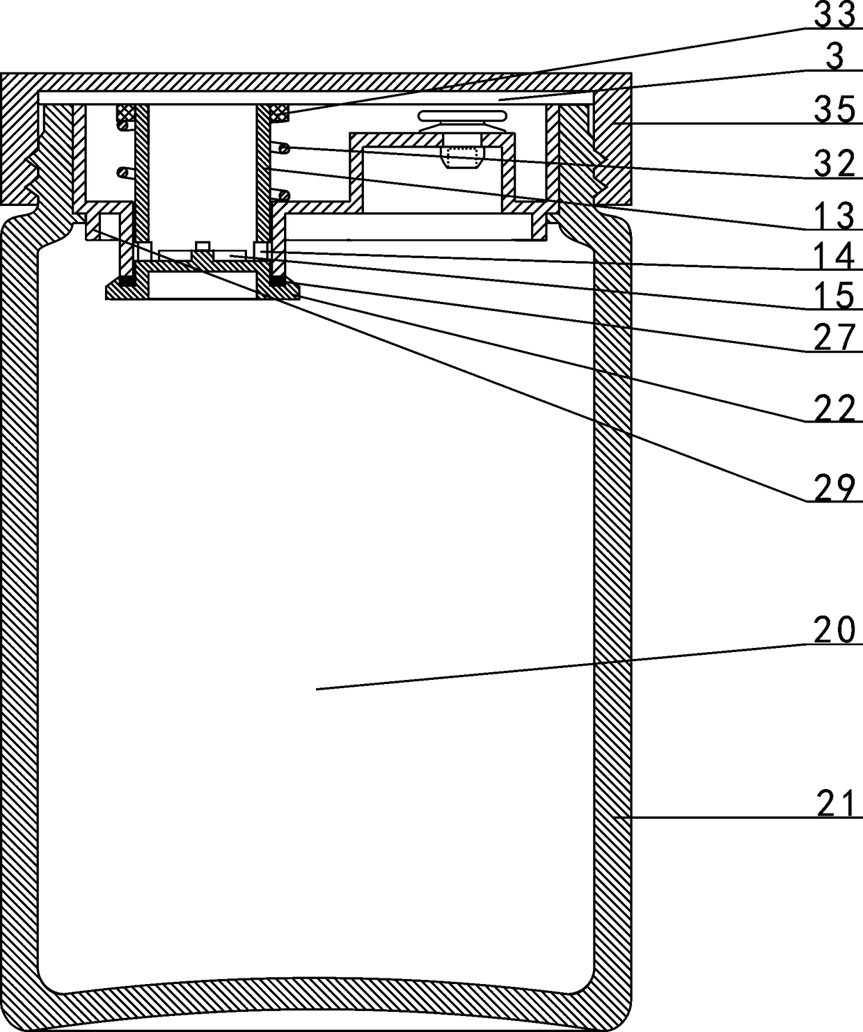 Small packaging barrel with volatilization preventing and sealed pouring structure