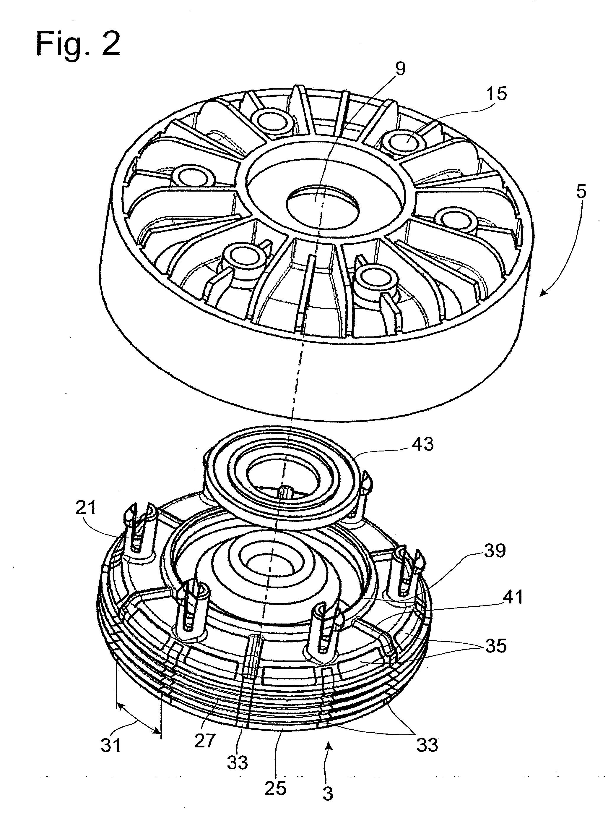 Cover assembly for a pneumatic spring