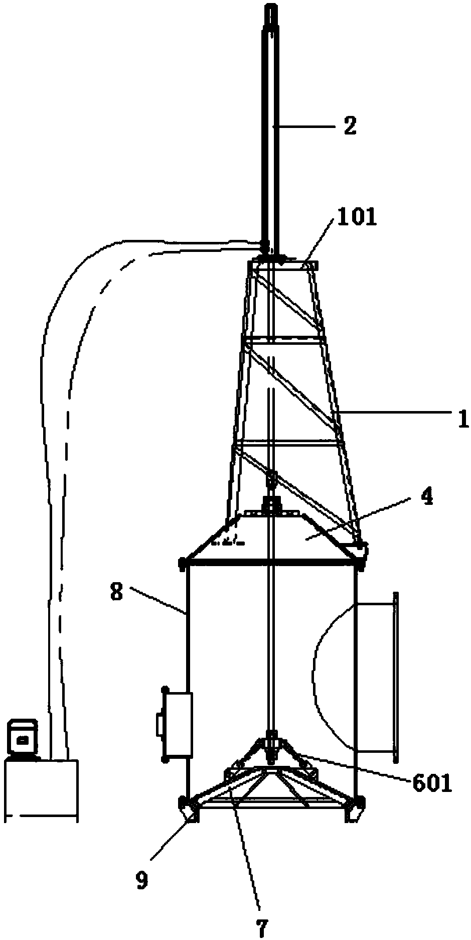 Bell valve self-lifting system and working method thereof