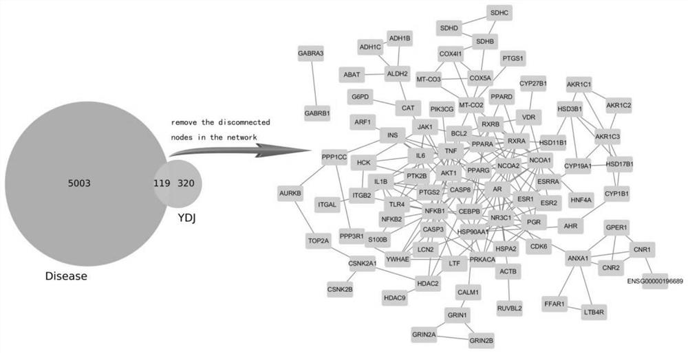 Method, system and device for establishing traditional Chinese medicine action mechanism model based on network pharmacology