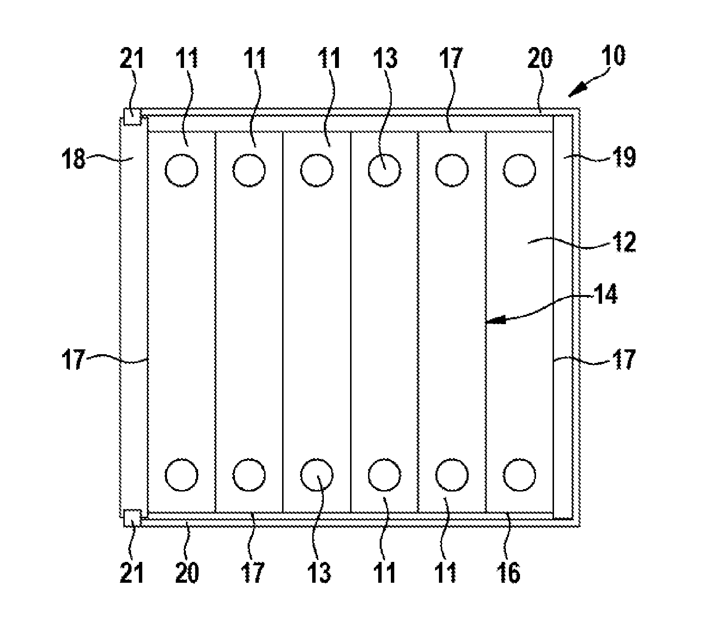 Method for Clamping a Lithium Ion Accumulator, Lithium Ion Accumulator and Motor Vehicle Having a Lithium Ion Accumulator