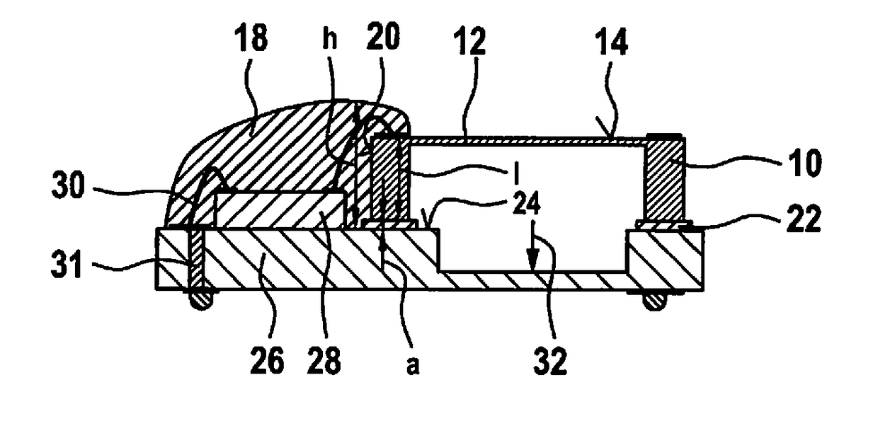 Micromechanical component and method for packaging a substrate having a micro-electromechanical microphone structure which includes at least one piezoelectric layer