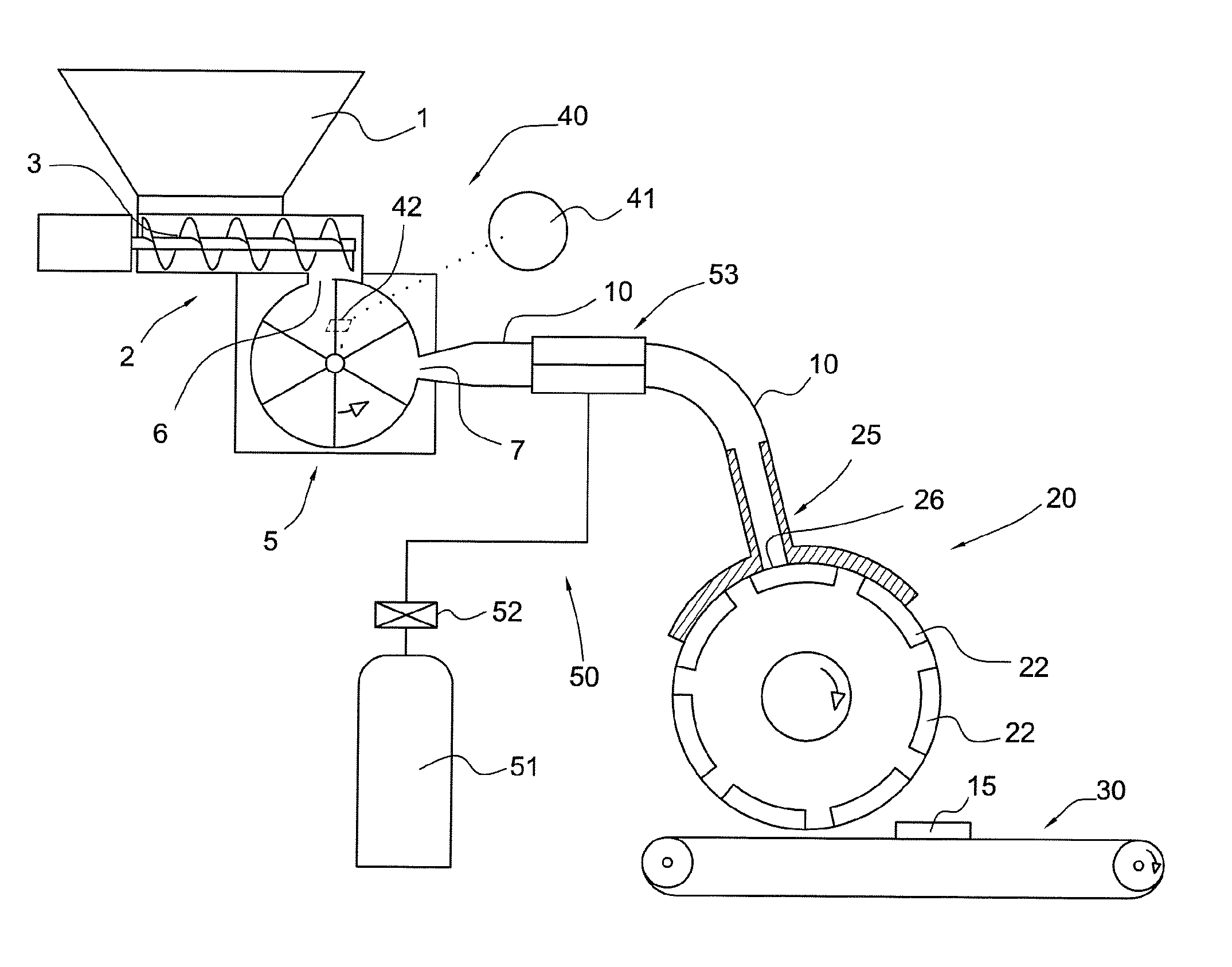 Processing a mass of pumpable foodstuff material