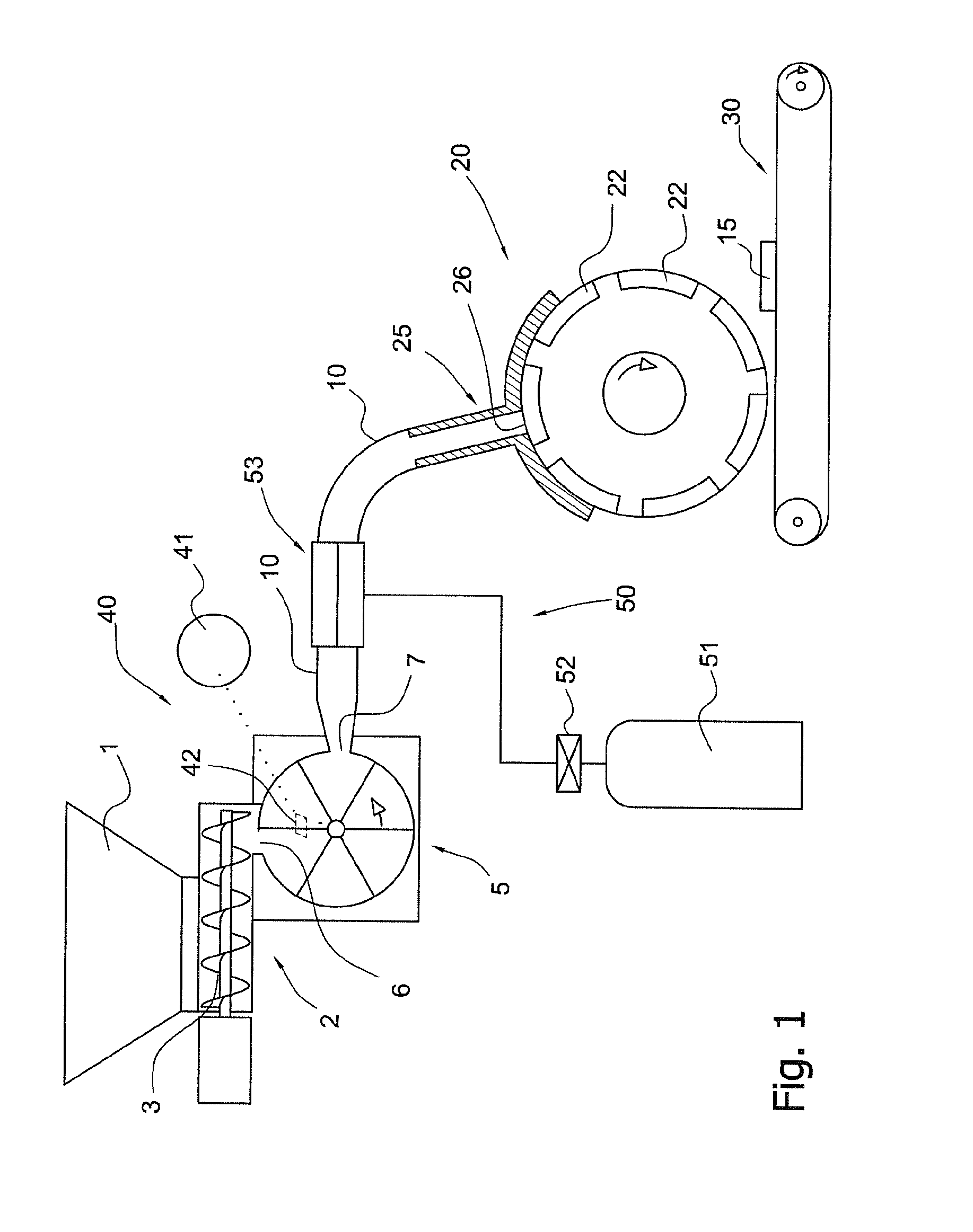 Processing a mass of pumpable foodstuff material