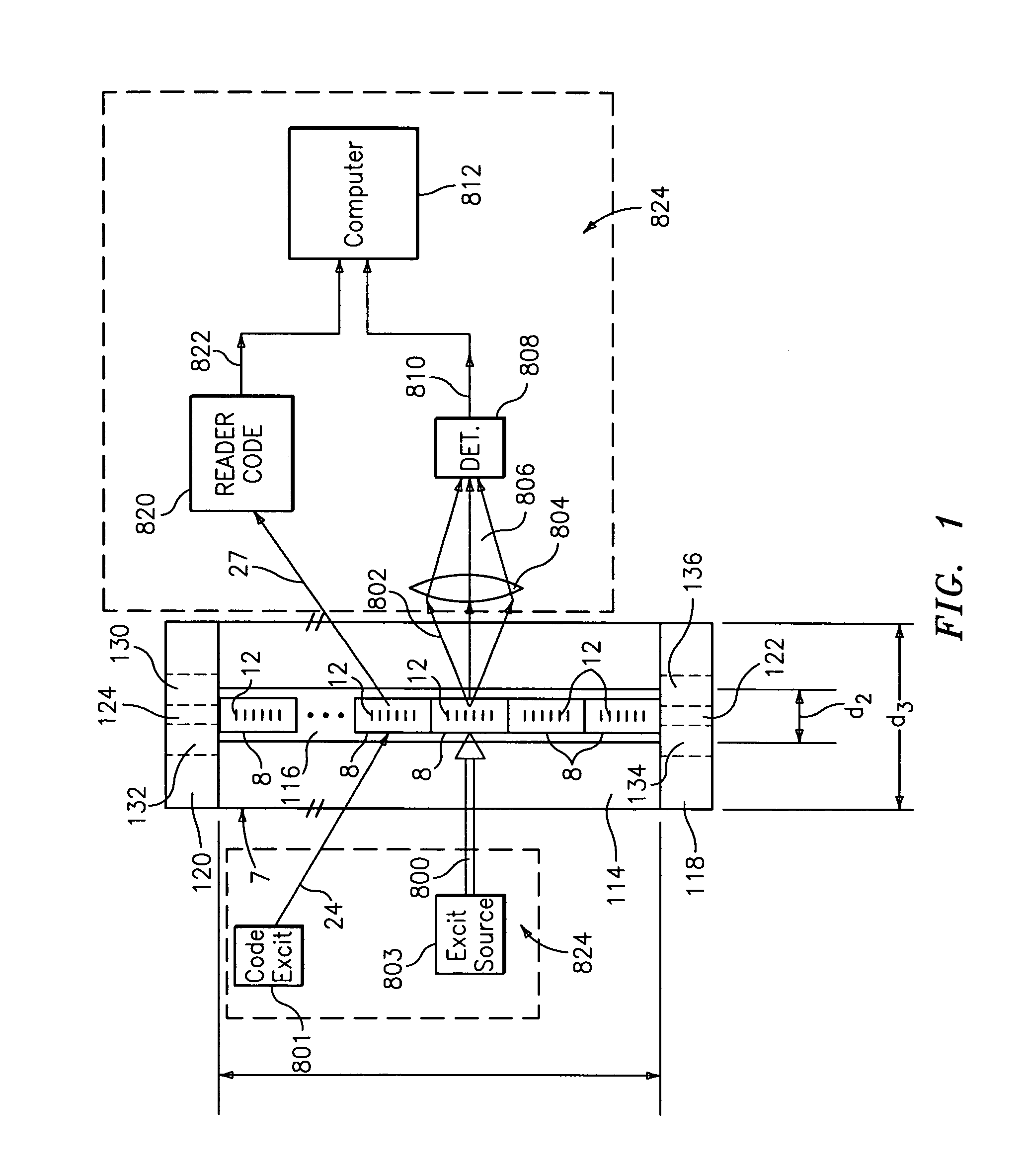 Diffraction grating-based encoded microparticle assay stick