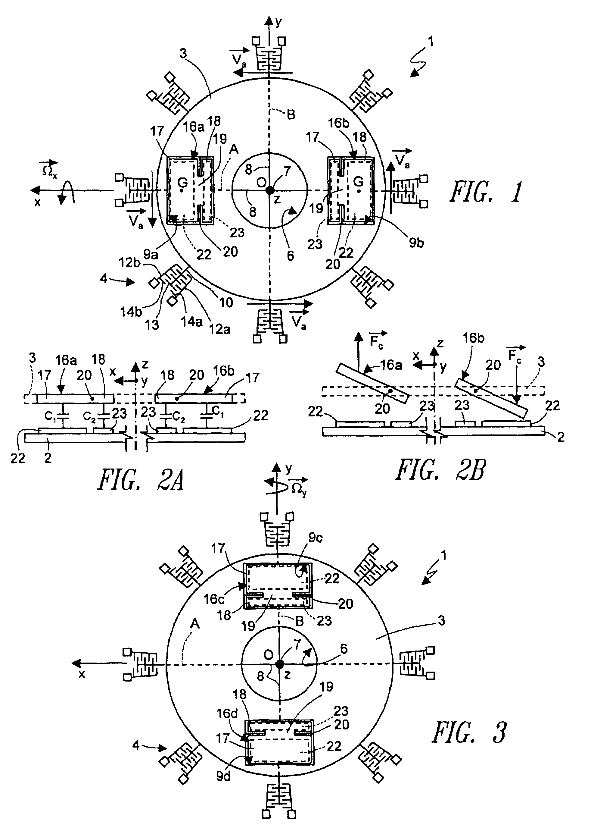 Microelectromechanical integrated sensor structure with rotary driving motion