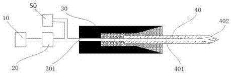 Iron casting drilling device and drilling method thereof under inner cooling and low temperature trace lubricating condition