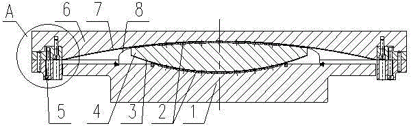 Double-curved-surface spherical seismic mitigation and absorption supporting base with limiting device easy to replace