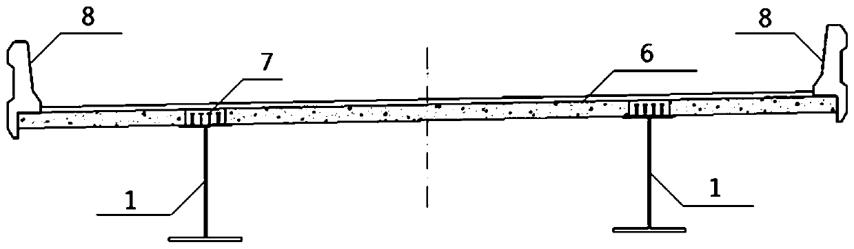 Bearing reaction force detection method for I-shaped steel-concrete composite beam