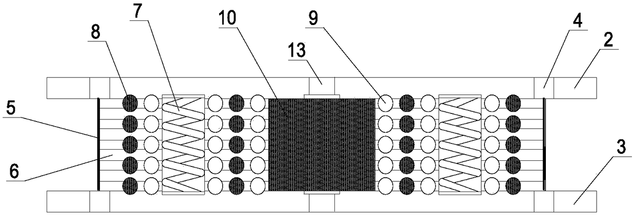 Granular multi-stage-multi-directional energy consumption vibration reduction support seat